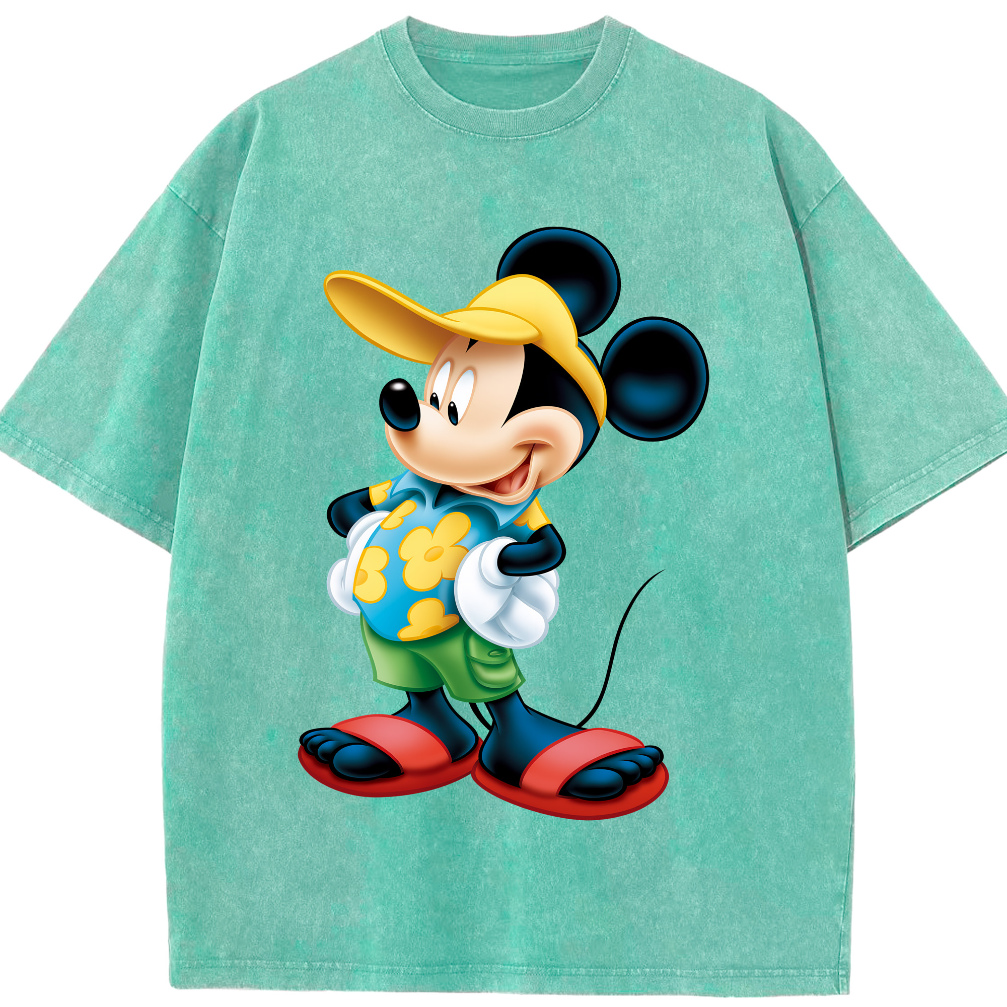 （画像用） ミッキーマウス Mickey Mouse 綿100% ヴィンテージ風 半袖Tシャツ（フロントプリント）